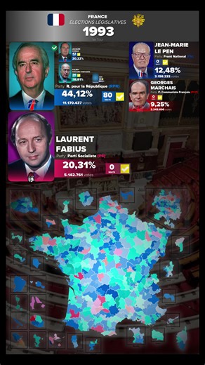 Élections législatives françaises de 1993 - 1er tour #Election #France #RN #LFI #EPR #LR #Politique #Histoire #PS #Gauche #Droite #French #History