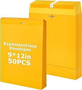 Columbian 9 x 12 Clasp Envelopes, Gummed, 24 lb Kraft Multipurpose Envelopes for Mailing, Storing or Filing Documents, 25 per Pack (COLO340)