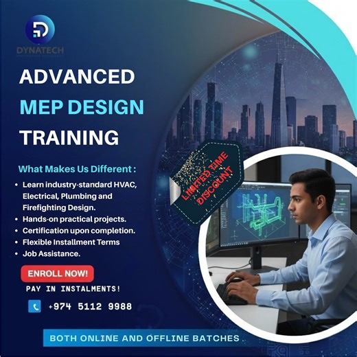 Engineers in Qatar Are Upgrading Their Skills Faster Than Ever - Are You Next? Our courses are built around real Qatar market requirements, GCC-standard project workflows, and hands-on practical training led by industry experts. 🔥 Why Every Engineer in Qatar Is Talking About Our Training? ✔ Qatar-Standard Curriculum ✔ Project-Based Modules (Real-Time Drawings, BOQ, Calculations & Site Practices) ✔ Designed for Electrical, Mechanical & Civil Engineers ✔ Online Offline Flexible Batches ✔ Weekend 