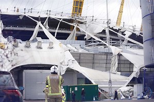 London’s O2 closed as Storm Eunice rips off part of venue’s roof