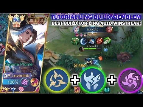 TUTORIAL LING 2023 LING BEST BUILD & EMBLEM AUTO WINSTREAK!! LING FASTHAND MANIAC GAMEPLAY - MLBB