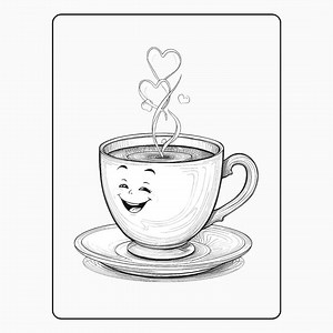 Kawaii Coffee Cups Coloring Pages, 25 Designs (PDF & PNG) - Etsy Canada
