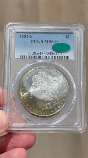 1881 S PCGS MS64+ CAC Approved Crescent Toned Morgan Dollar!#reels #viralvideo #coin #money #pcgs