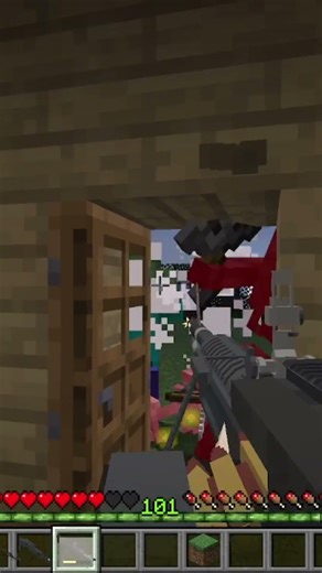 This MOD adds REALISTIC GUNS to Minecraft! (Too OP) MODERN WEAPONS! #shorts