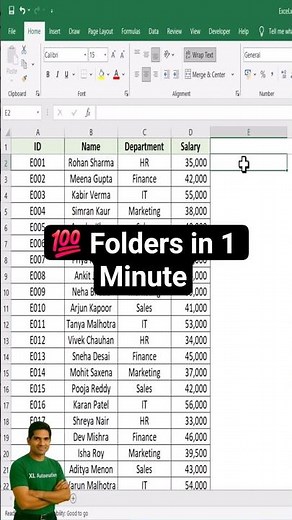 Wow! It’s Amazing Trick 🤯 | Create 100 Folders in Just 1 Minute #excel #bulkfolder #microsoft