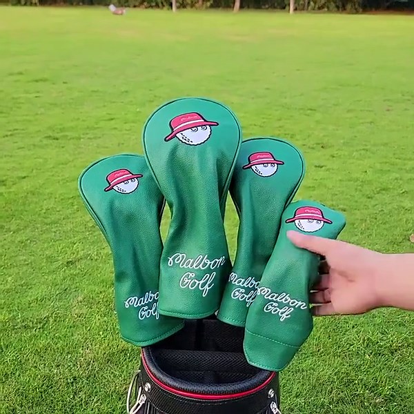 Malbon Golf Club Holzschlägerkappen Eisenschläge Leder Weiß & Rot kappen - Etsy.de