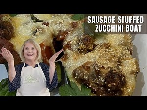 Sausage Stuffed Zucchini Boat Recipe