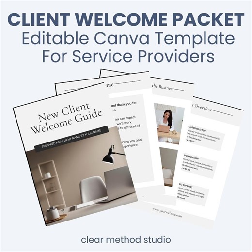 Client Welcome Packet Canva Template for Service Providers | Editable Client Onboarding Guide - Etsy