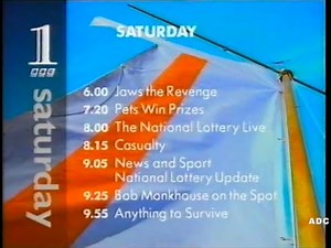 BBC1 trailer, weather, PIF & closedown Peter Bolgar last announcement on BBC1 3rd August 1995