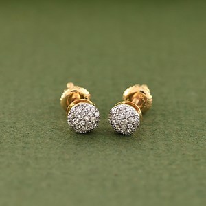 0.11 Carat Round Diamond Studs | 10K Yellow Gold Fine Jewelry - Etsy