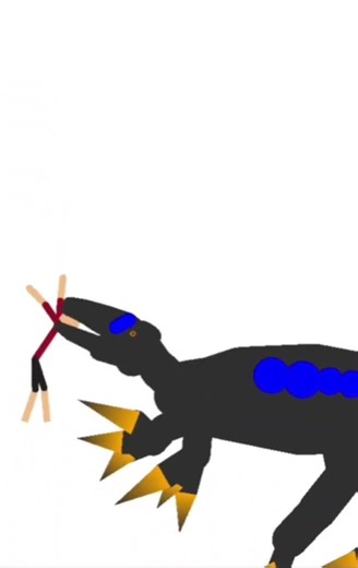 stick nodes animation maip attacking a human #sticknodes #animation #dinosaur