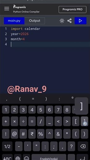 Making calendar using python #coding