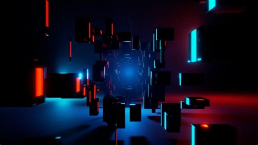 免費視頻 - 科幻, 未来, 现代的, 环形, 隧道运动, 氖, 辉光, 技术