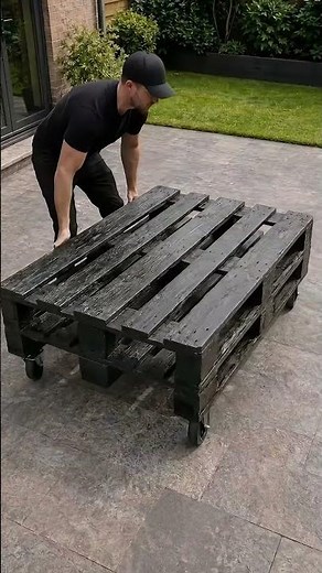 DIY Pallet Coffee Table with LED Lights & Glass Top | Modern Woodworking
