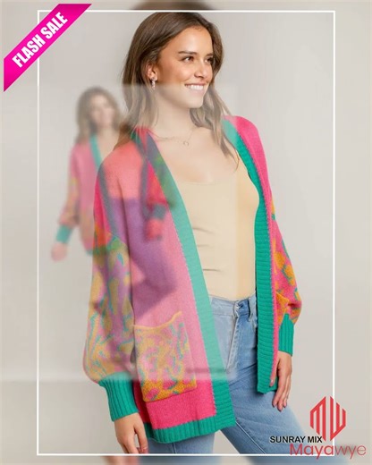 Umgee Animal Print Open Front Sweater Cardigan