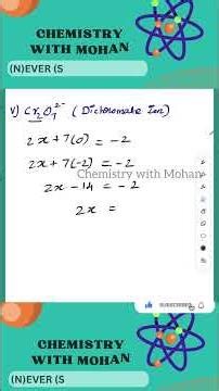 Find the oxidation number of Cr in Dichromate ion #neet #jee #basic