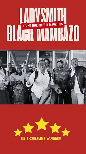 512 reactions · 17 shares | 5x Grammy-winning icons Ladysmith Black Mambazo perform in Mauritius for the first time! SVICC Pailles | 8 Nov | 19:30 ️ Book now on Rezo Otayo : https://bit.ly/48XqIUa | Immedia Mauritius | Facebook