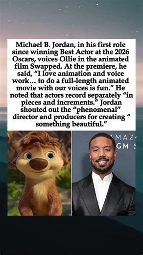 Michael B. Jordan on Voice Work in Animated Film Swapped: “We Got Something Beautiful” #shorts