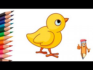 How to draw a chick step by step