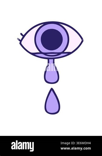 jiggle motion animation of cute cartoon of a crying eye Stock Video Footage - Alamy