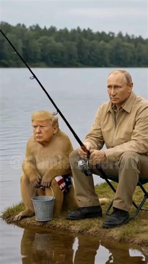 The Funniest Trump & Putin Fishing Video on the Internet 🤣 #funny #aishorts #trump #putin