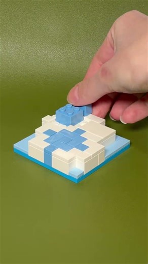 Building a miniature ice spike out of lego! #minecraft #lego
