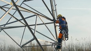 Electrical Engineer Dangerous Job Climbs Pylon Stock Footage Video (100% Royalty-free) 1058806513 | Shutterstock