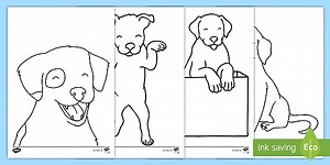 Puppies Colouring Sheets