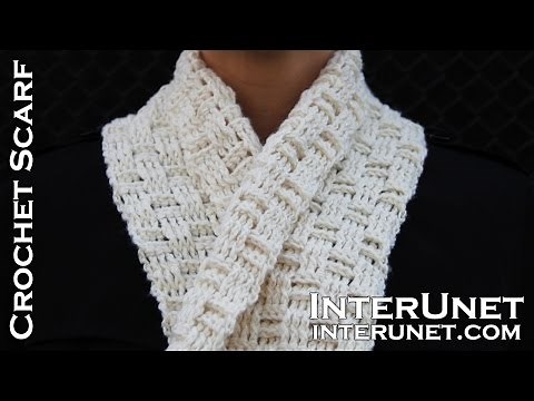 Crochet a scarf - easy for beginners pattern using double crochet stitch