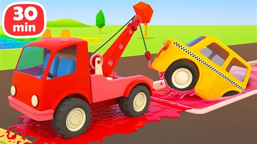 【1080高清英文字幕】【Helper cars】英文启蒙动画，颜色学习