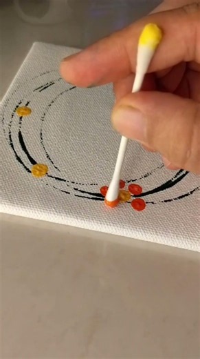 ✨ Beautiful Floral Wreath Mini Canvas Painting 🌼 | Easy Acrylic Art #shorts #explore #viral #trend