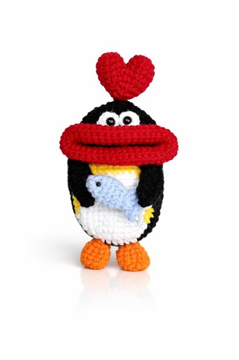 PATTERN: Crochet Penguin Key Case, Knitted Sausage Mouth Key Holder - Etsy