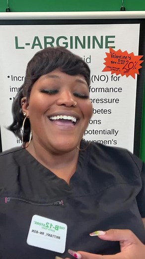 L-Arginine increases blood flow and functioning. It has been shown to increase sensitivity and muscle relaxation for men and women. L-Arginine may require multiple doses.... Come speak to one of our Licensed Nurses at The B-12 Store and learn whether L-Arginine might be right for you. 20% off of Individual shots: Jan 20 - Feb 14. For locations and more information: https://www.b12storesnorthtexas.com/