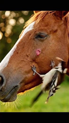 Bird Snatches Horse’s Snack to Feed Her Cute Cartoon Babies! 🐣💛