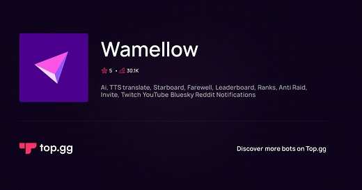Add Wamellow Discord Bot | The #1 Discord Bot and Discord App List