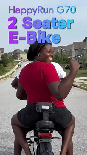 Double the seats, double the fun 😎 #happyrunG70 Who's your co-pilot? 🛵💨 #HappyRun #2Seater #ElectricBike #Ebike #RideWithStyle | Happyrunsports