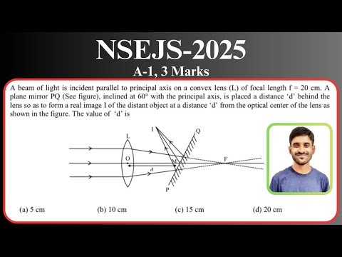 NSEJS 2025 Physics | Part A-1 | A beam of light is incident parallel to principal axis