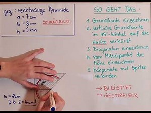 Schrägbild Pyramide mit rechteckiger Grundfläche