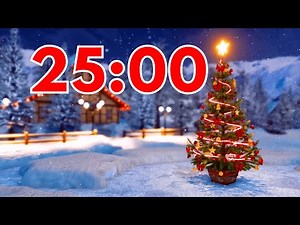25 Minute Christmas Countdown Timer 🎄 | Festive Music & Santa Sleigh Bells Alarm