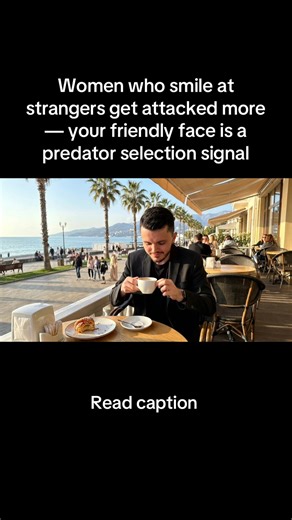 1. Security contractors who train women in conflict zones documented victim selection patterns across thousands of incidents. Attackers choose targets based on facial expressions in the first 3 seconds. Women who smile reflexively, make extended eye contact, or look approachable get selected at 4x the rate of women with neutral or hostile expressions. 2. Here’s why: predators need compliance. A smile signals you prioritize social harmony over threat assessment. It tells them you’ll hesitate befo