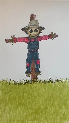 Shane Burke on Instagram: "Let’s draw a scare crow! #drawingtutorial #easyart #howtodraw"