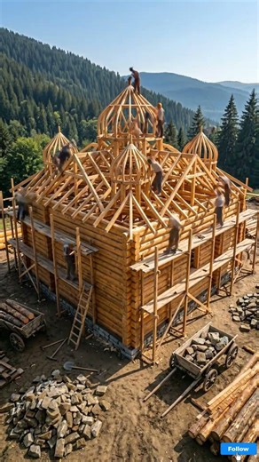 Building a church in the 1900s #bushcraft #timelapse #construction #construction #transformation