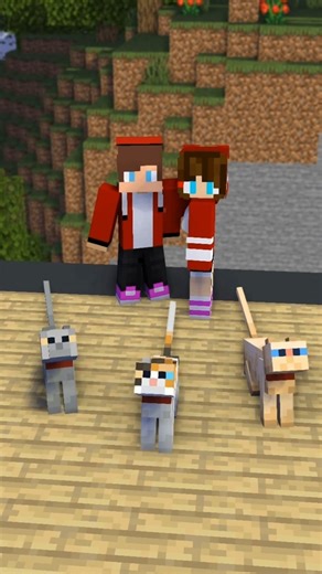 JJ's sister Meow-meow Creeper MAIZEN Minecraft Animation #shorts