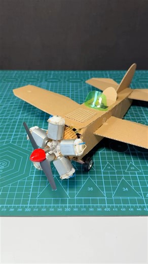 ✅ Mini 5-Cylinder Radial Engine Airplane #electric #diy #shorts