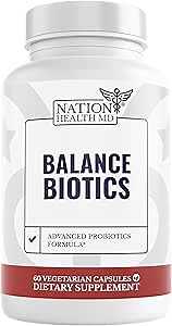 Balance Biotics - Raw Probiotics for Women & Men - Supports Digestive & Gut Health - with Chicory Root, Jerusalem Artichokes & Probiotic Blend - Vegan, Non-GMO - 60 Capsules