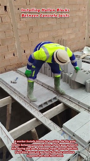 Installing Hollow Blocks Between Concrete Joists