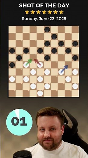 Shot of the Day – June 22, 2025 ➡️ Learn How to Play Checkers at www.worldofcheckers.com