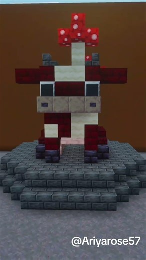 Minecraft cow statue with Mooshroom and Moobloom #minecraftbuildideas #minecraftsurvivalbuild