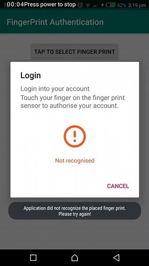 Android Biometric Fingerprint Authentication Example Tutorial