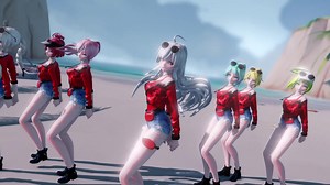 【MMD初音弱音】在某年某月某度假岛捕抓到一个红衣女子团AOA - Good Luck